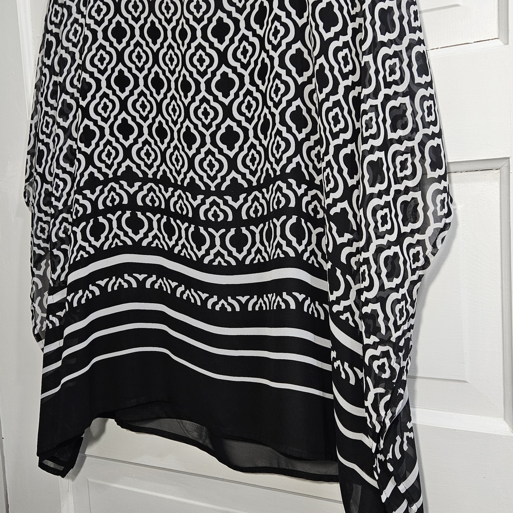 Alfred Dunner Black and White High-Low Skirt